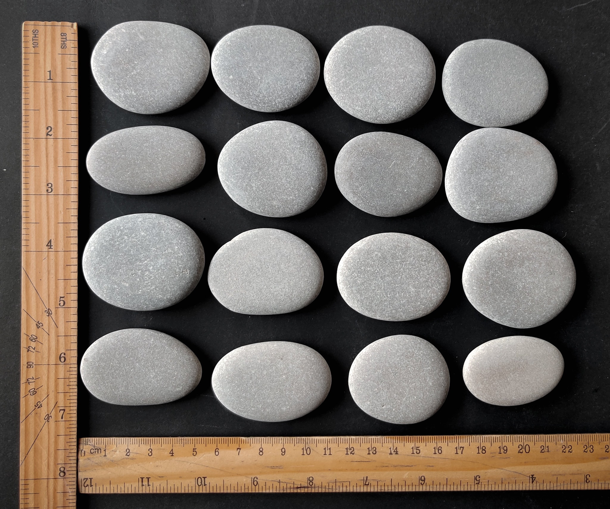 Flat Beach Stones Lot 10 Pieces 2' Grey Smooth Etsy