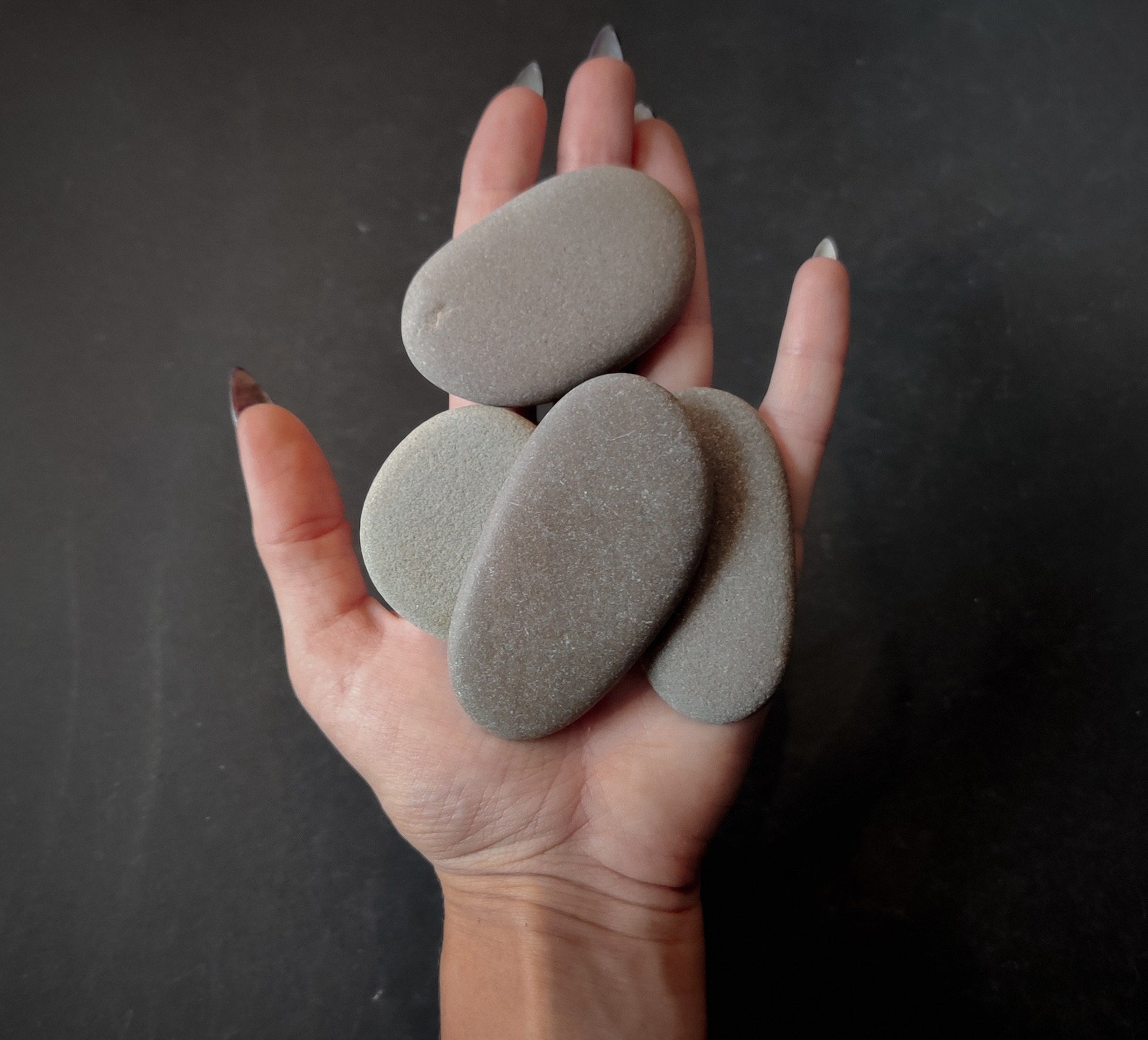 Large Flat Beach Stones Lot 8 Pieces 22 1/2' Etsy