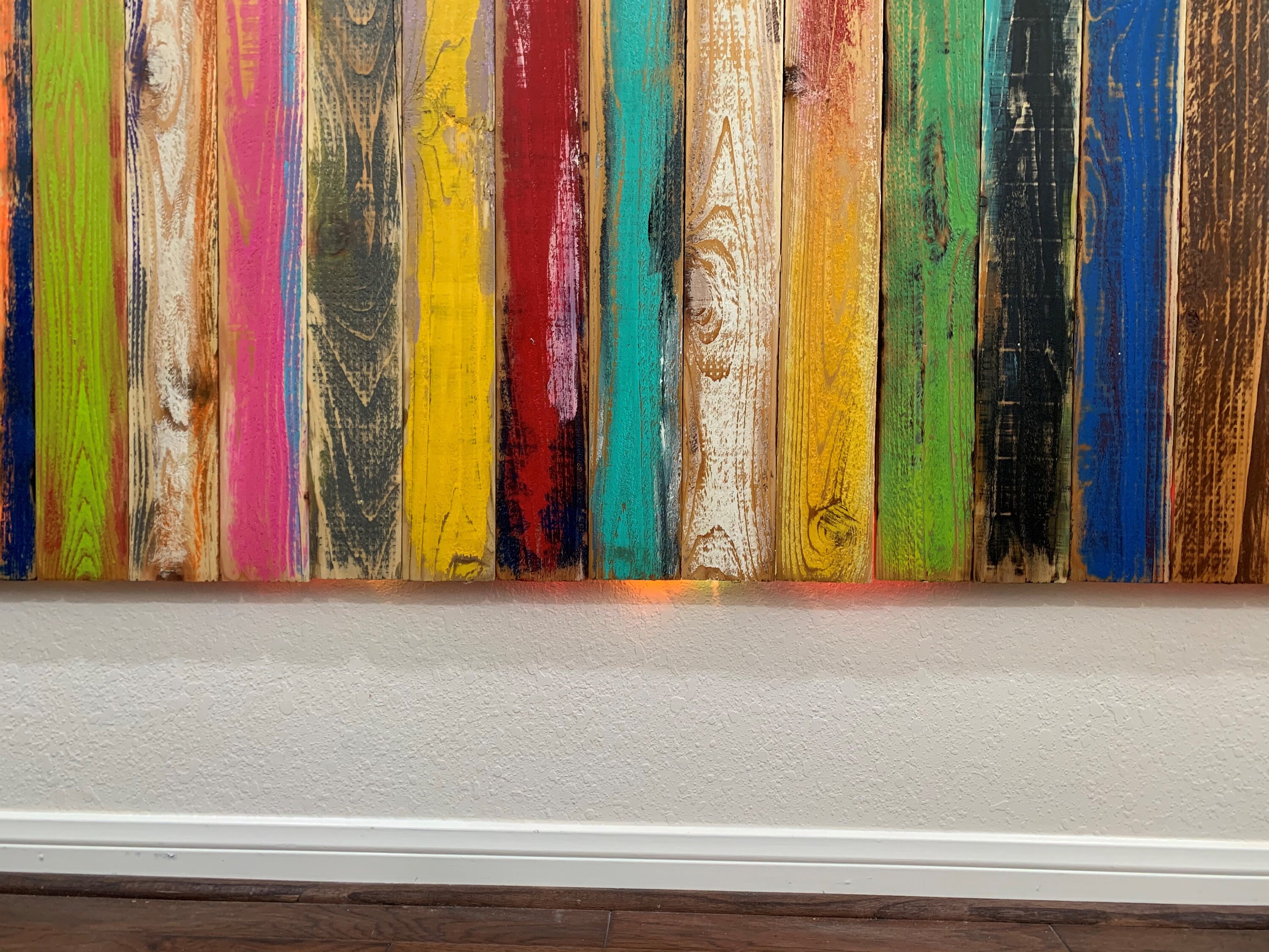 Multi color cedar wood planks 10 Pcs for Accent Wall Easy Etsy