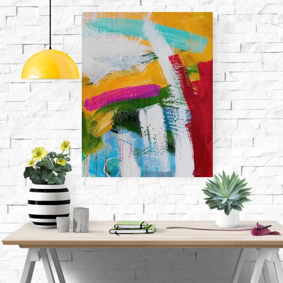Original Abstract Painting on canvas, Mixed Media, Vibrant, Colourful Home Decor, Wall Art
