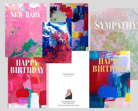Mixed Media Art Card Pack: Colorful Occasion Cards
