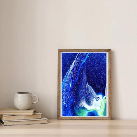Wall art, home decor, A4 print, Blue art, Abstract art, bedroom art, bathroom art, gift for him, new home gift