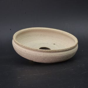Pot à bonsaï en grès fait main - diamètre 13 cm