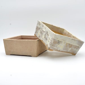 Semi-cascade bonsai pot, 21.5 cm diameter, 9.5 cm height