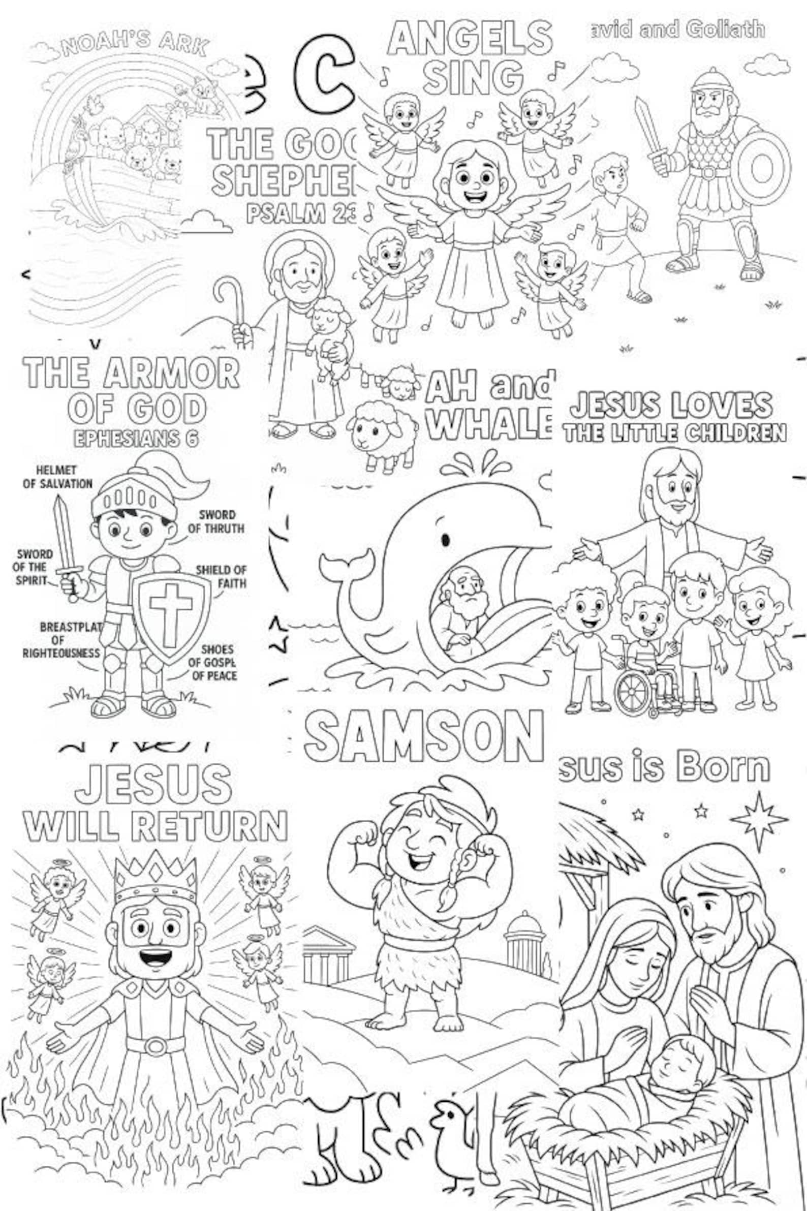 Printable Bible Coloring Pages for Sunday School, Home & Church – 20 ...