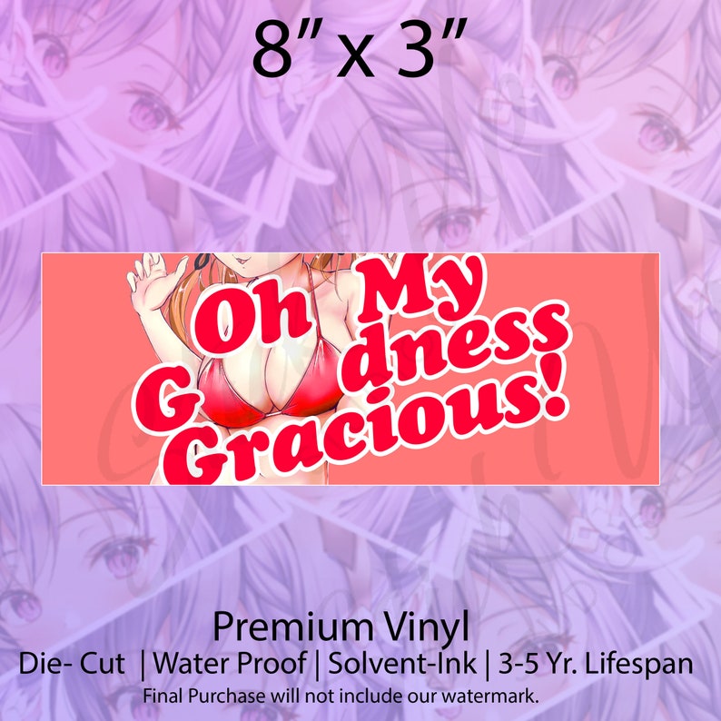 Waifu Boobs Ecchi Vinyl Sticker Ecchi Oppai Bikini Waifu Oppai Big Boobs Sticker Lewd Anime Girl Car Decal Waifu Car Decal Anime boobs