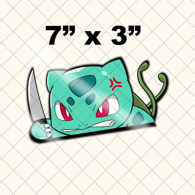 Pokemon Peeker Bulbasaur Peeker JDM Pokemon Sticker Kawaii Etsy