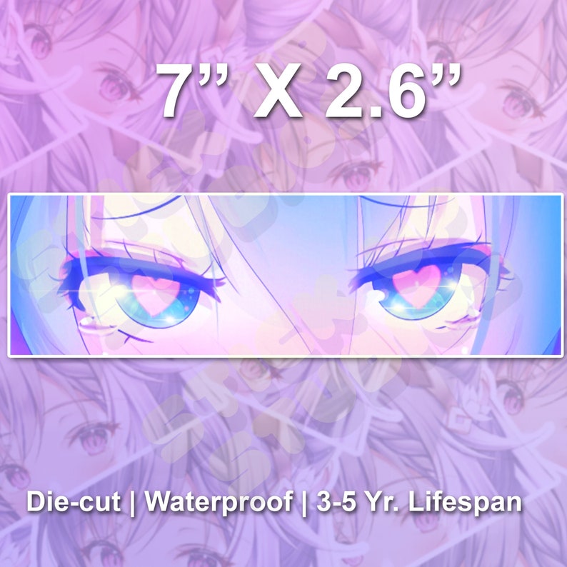 Anime Eyes Vinyl Sticker Anime Kawaii Eyes Car Decal Anime Etsy