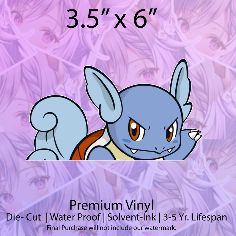 Pokemon Peeker Wartortle Peeker JDM Pokemon Sticker Etsy