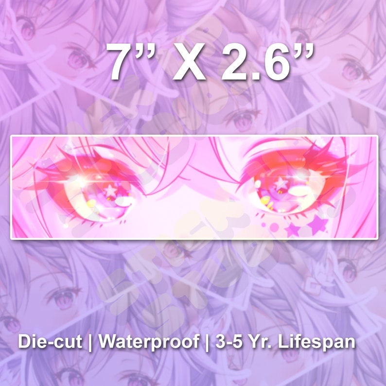 Pink Anime Eyes Vinyl Sticker Anime Eyes Car Decal Anime Etsy