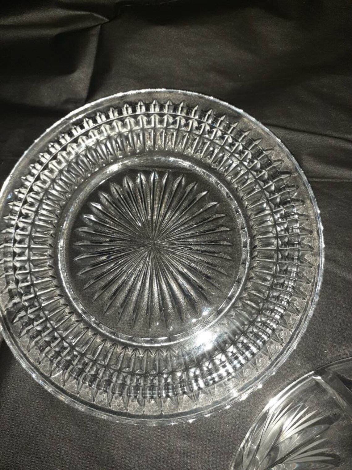 1950's Lead Crystal Butter Dish. 6 inch Diameter plate. Etsy