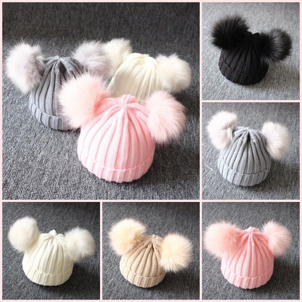 Baby Hat Pom Poms Etsy
