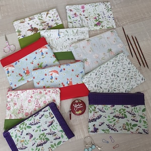 Stricketui "Acufactum", Tüddeltäschchen, Nadelgarage, kleine Projekttasche, Aufbewahrung Strickzubehör, Krimskramstäschchen
