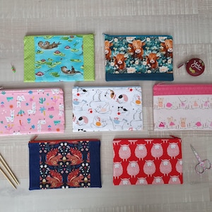 Stricketui "Tiere", Tüddeltäschchen, Nadelgarage, kleine Projekttasche, Aufbewahrung Strickzubehör, Krimskramstäschchen, Schminktasche