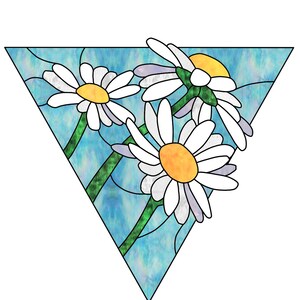 MARGUERITES • Daisies Daisy Flower • Stained Glass Pattern • Digital Download