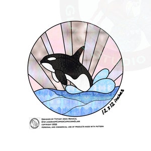 Orca  Stained Glass Pattern Digital Download