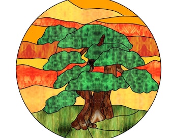 Tree of life Stained Glass Pattern Digital Download