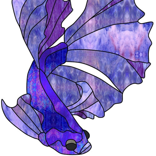 Betta Fish Stained Glass Pattern Digital Download Beta Etsy
