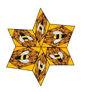 Bee honeycomb Spinner Stained Glass Pattern Digital Download