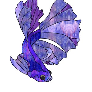 BETTA fish Stained Glass Pattern Digital Download beta
