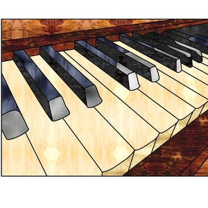 Piano keys Stained Glass Pattern Digital Download