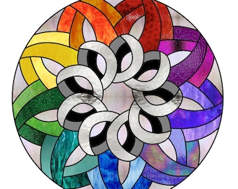 Geometric Stained Glass Pattern Digital Download