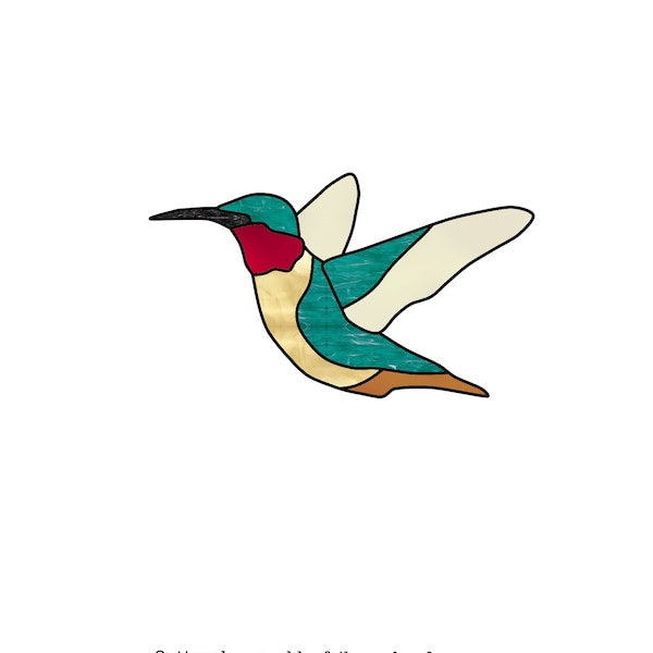 Hummingbird Stained Glass Pattern Digital Download Ruby-throated
