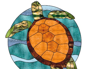 Sea Turtle Stained Glass Pattern Digital Download | Etsy