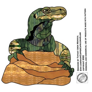 Monitor lizard Stained Glass Pattern Digital Download