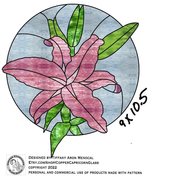 STARGAZER Lily Flower Stained Glass Pattern Digital Download