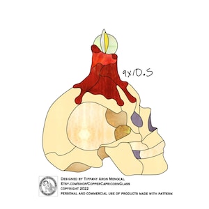 Skull and candle Stained Glass Pattern Digital Download