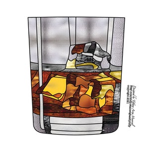 Whiskey on the rocks Stained Glass Pattern Digital Download
