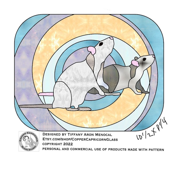 Rats Stained Glass Pattern Digital Download