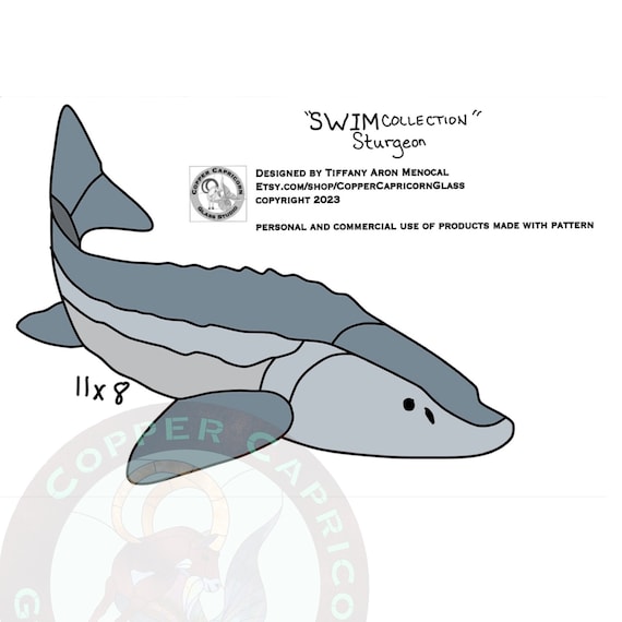 STURGEON  • fish • Stained Glass Pattern • Digital Download