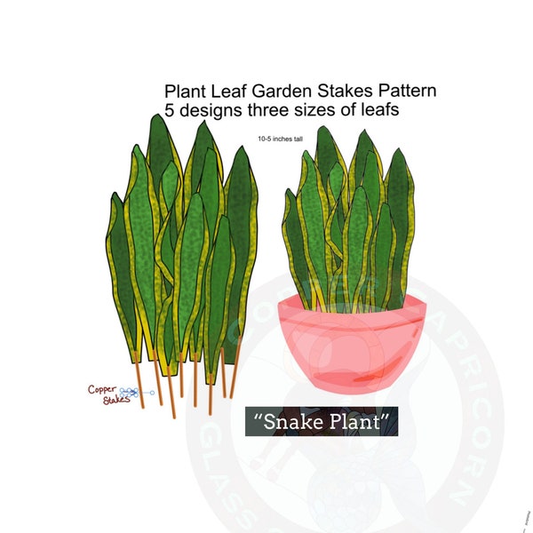 PLANT - Snake plant picks Stained Glass Pattern Digital Download