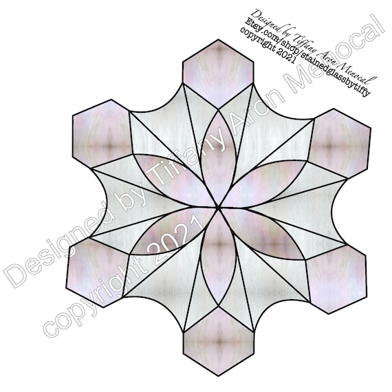 Snowflake Stained Glass Pattern Digital Download