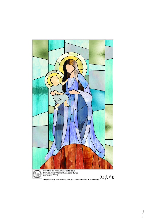BIRTH• Mother and child •  - Stained Glass Pattern • Digital Download