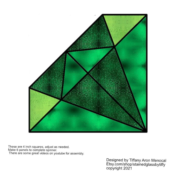 Spinner Stained Glass Pattern Digital Download