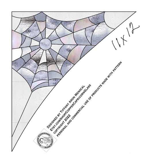 Spider-web corner Glass Pattern Digital Download