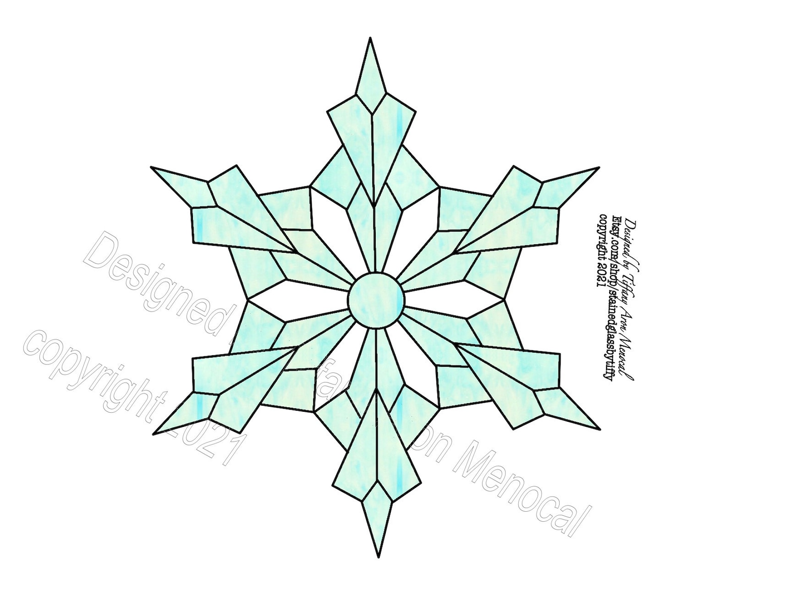 Snowflake 3 Pack Set 2 Stained Glass Pattern Digital Download - Etsy