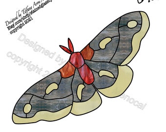 Lunar Moth Stained Glass Pattern Digital Download - Etsy