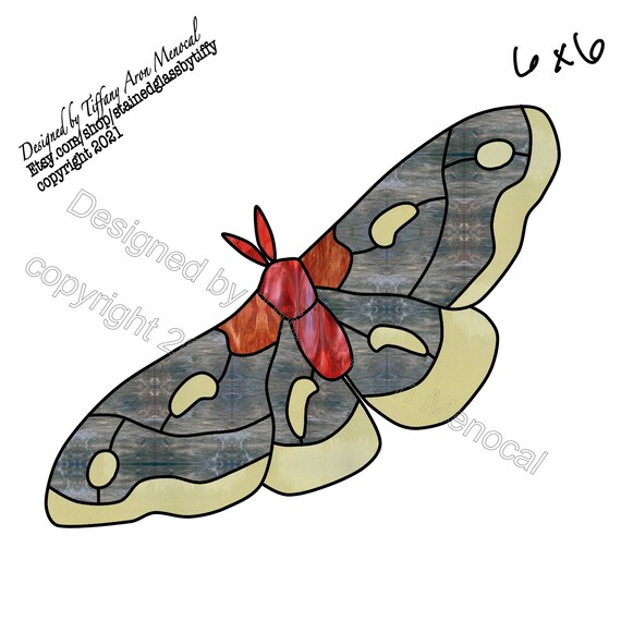 Silk moth Stained Glass Pattern Digital Download