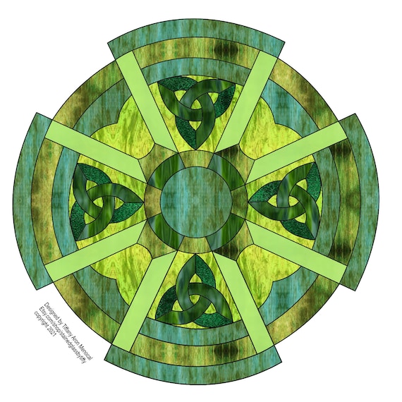Celtic cross Stained Glass Pattern Digital Download