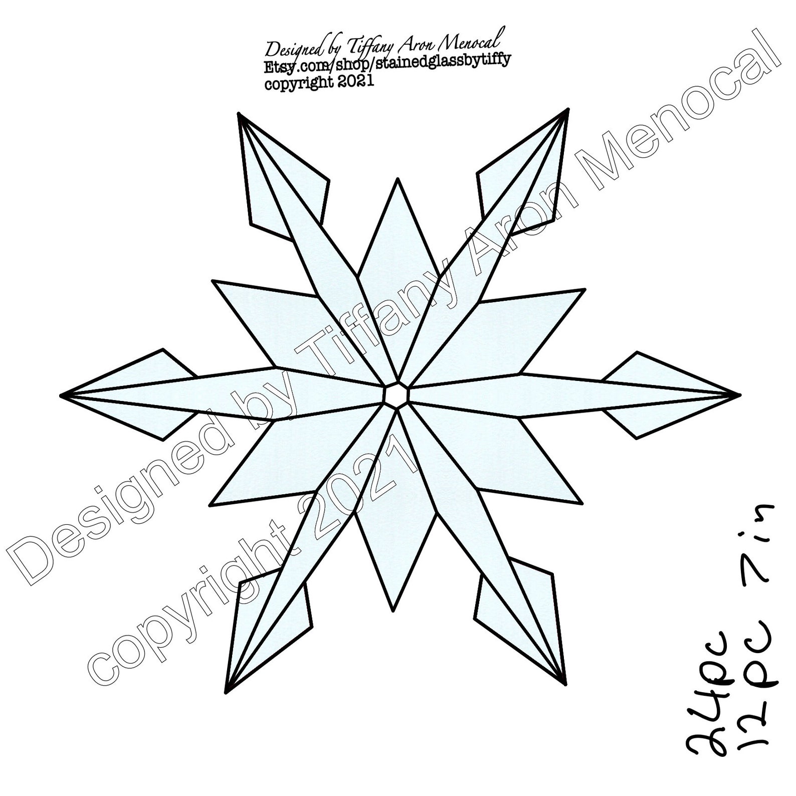 Snowflake 3 Pack Set 2 Stained Glass Pattern Digital Download - Etsy