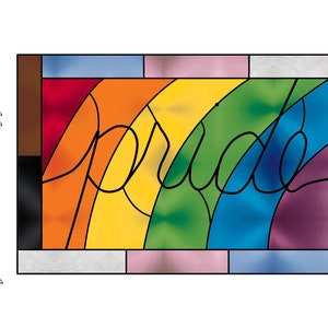 LGBTQ Pride Stained Glass Pattern Digital Download Rainbow