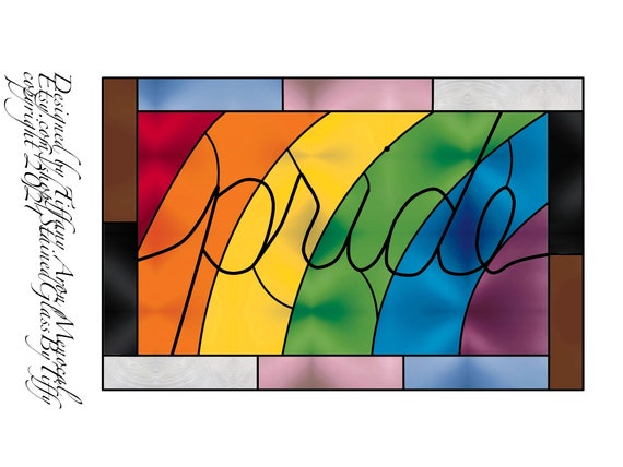 LGBTQ Pride Stained Glass Pattern Digital Download Rainbow