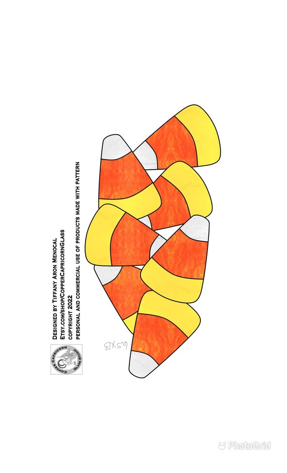 Candy corn tower Stained Glass Pattern Digital Download