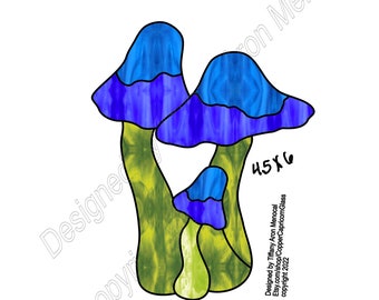 GROOVY BONNETS • Mushrooms Fungi • Stained Glass Pattern • Digital Download