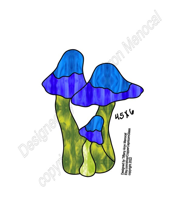 GROOVY BONNETS • Mushrooms Fungi • Stained Glass Pattern • Digital Download