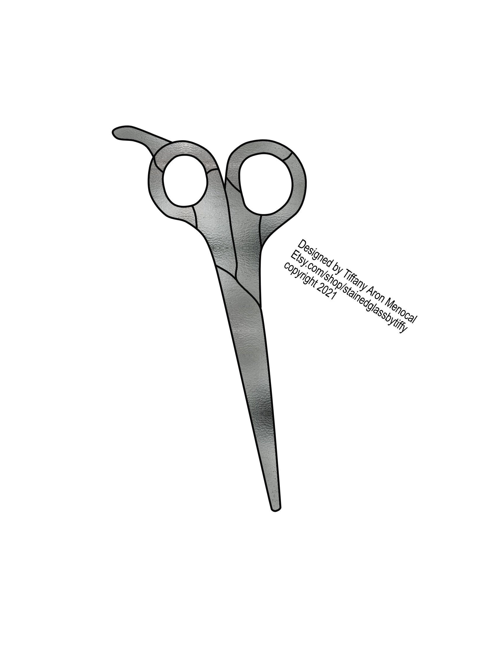 Scissors shears Stained Glass Pattern Digital Download Etsy